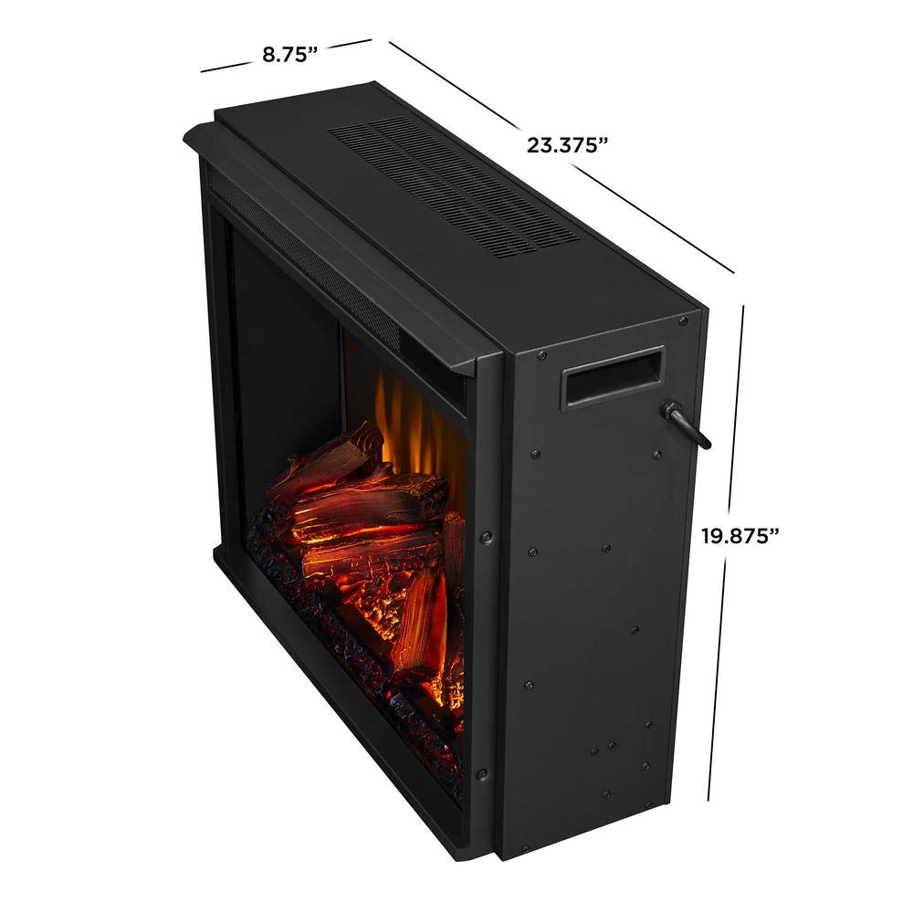Real Flame Replaceable Electric Fireplace Heater Insert, Multi Flame Colors, Multi Brightness Levels, Adjustable Thermostat, Timer, Over Heat Protection, Automatic Safety Shut Off, Remote Control Real Flame