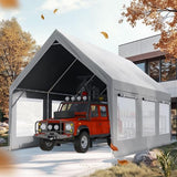 Quictent Heavy Duty 10x20 ft Carport Tent with Ultra-High Peak & Ventilation Windows, Waterproof Outdoor Canopy Shelter for Events, Storage, Parking & Wedding - Gray Quictent