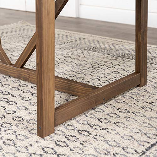 Walker Edison Modern Farmhouse Small Kitchen Furniture Dining Room Table Wood, 72 Inch, Grey and Brown Walker Edison