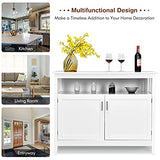 Costzon Buffet Cabinet, Wooden Sideboard with 2 Doors, Adjustable Shelf, Accent Coffee Bar Cabinet, Kitchen Storage Cabinet for Living Room, Dining Room, Hallway Costzon