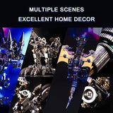 Arcynix Mostarle Reno Blue Dragon 3D Metal Puzzle Kit, 613 Pieces, Magnetic Assembly, LED Light-Up Color Changing Wings, Adjustable Display, DIY Mechanical Model for Advanced Builders Collectors
