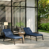 Outsunny Chaise Lounge Cushions Outdoor Set of 2, Fade Resistant, 72 x 21 x 3 in Sun Lounger Replacement Cushions, Patio Lounge Chair Pads with Removable Cover for Pool, Beach, Deck, Lawn, Blue