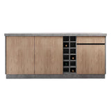 homary 72'' Kitchen Island with Storage Japandi Style Wood Kitchen Islands with Seating and LED Light in Gray homary
