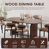 Tviorst 70.87" Oval Dining Room Table for 4-6, Mid Century Furniture Modern Kitchen Table with Thick Sturdy Wooden Base, Space-Saving for Kitchen, Living Room, Office Tviorst