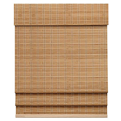 LazBlinds Cordless Natural Bamboo Roman Shades - Light Filtering Window Treatment, 23'' W x 60'' H