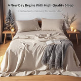 LBRO2M 100% Linen Sheet Set King Size,Bed Sheets 4 Piece Sets, Solid Color Natural Flax Bed Sheets Soft Breathable Bedding,16" Deep Pocket,All Season (King, Linen) LBRO2M