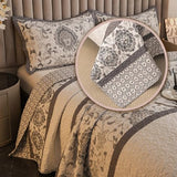 BEITE FIBER Nordic Style King Size Quilt Comforter Bedding Set -3 Pieces Red Quilts (1 Quilt, 2 Pillow Shams) Bedding Set, All Season Lightweight Bedspreads Sleep Companion(Grey) BEITE FIBER