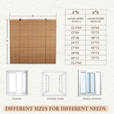 FoundGo 24" W*72" H Bamboo Roller Blinds Sun Shade,Retro Light Filtering Roller Bamboo Curtains Bamboo Roll Up Window Bamboo Roller Curtain Shades for Windows,Doorways. FoundGo