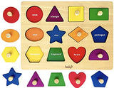 Dailyfunn Montessori Toy Shape Peg Puzzles Baby Puzzle 12-18-24 Months with Knob for Infant-Toddlers 1-3 D Dailyfunn