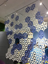 OSHIYINN Felt Fiber Surface High Density Polyester Fiber Board 3D Flower Venus 14"x12" Hanging Room Divider Panel Cut Room Partition Home Decoratio(12 Pcs)(Sky Blue) OSHIYINN