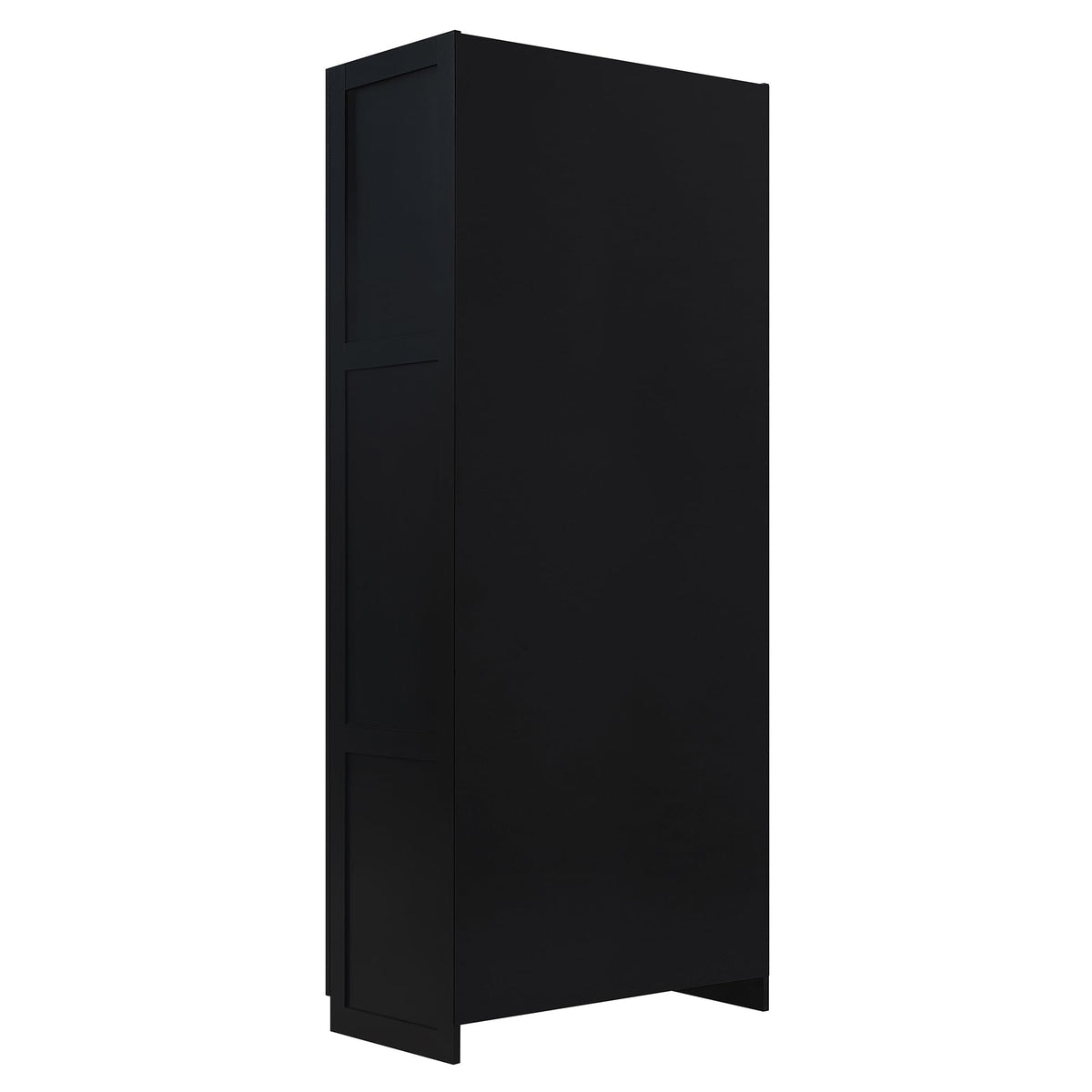 Manhattan Comfort Cornelia Modern Storage Cabinet with Doors and Shelves 2.0 - Tall Freestanding Wardrobe Closet with 4 Adjustable Cubbies for Bedroom or Linen Use, Set of 1, Black Manhattan Comfort