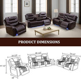 Trygoal Power Recliner Chair, Leather Recliners with Home Theater Seating, Oversized Single Electric Recliner Sofa Breathable Living Room Chairs for Adults Reading Gaming, Brown