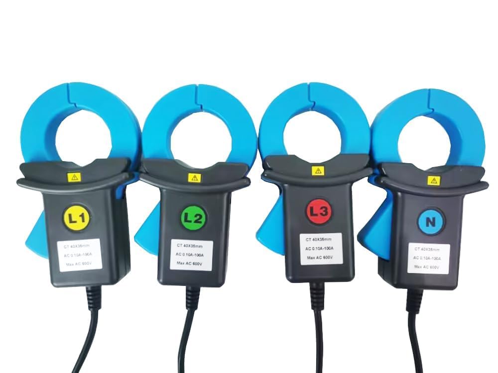 ETCR5000 Power Quality Analyzer 3 Phase Multi-Functional Power Quality Logger with ETCR040B Ф40mm Current Clamp Sensor 4PCS Range 0.10A~100A ETCR