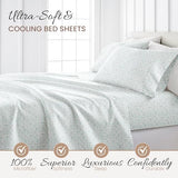 Linen Market Double-Brushed Patterned Microfiber Twin Sheet Set 3 Piece – Oeko-TEX Certified Ultra Soft & Wrinkle-Free - 16" Deep Pocket Sheets - Easy Care Twin Size - Burst of Vines Light Blue Linen Market