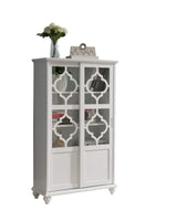 Kings Brand Furniture- Halswelle 2-Door White Curio Bookcase Cabinet with Glass Doors Kings Brand Furniture