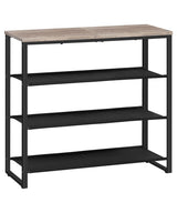 HOOBRO Shoe Rack, 4 Tier Shoe Storage Organizer with 3 Oxford Fabric Shelves and Top Panel, Holds 12-16 Pairs of Shoes for Entryway and Closet, Industrial, Greige BG47XJ01G1 HOOBRO