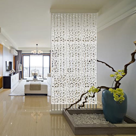 Stepstall Hanging Room Divider Made of Environmentally PVC, 12 PCS Room Divider Partitions Panel Screen for Decorating Bedroom, Dining, Study and Sitting-Room, Hotel, Bar and Restaurant（White） Stepstall