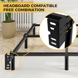 Awesofurni Full Size Bed Frame with Smart LED Lights, 7 Inch Basics Metal Bed Frame, Heavy Duty 9-Leg Base for Box Spring and Mattress, Noise-Free, Easy Assembly, Black Awesofurni