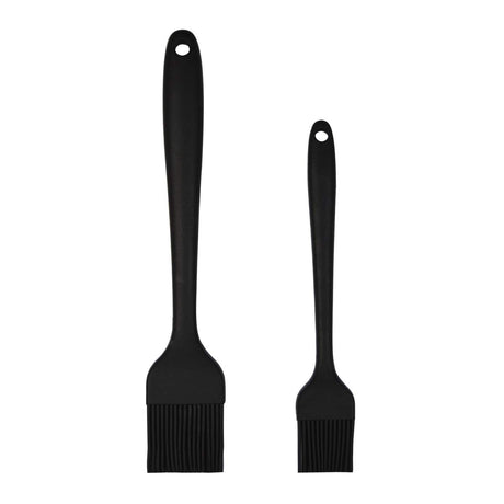 MIFASOO 2 Pack Heat Resistant Silicone Basting Brush,Black Long Handle Pastry Brush for Grilling, Baking, BBQ and Cooking MIFASOO