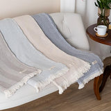 DREAMY RIKKA Cotton Bed Blanket, Queen Size 79 x 90 Inch, Classic Woven Cotton, Breathable All Season Bedding DREAMY RIKKA