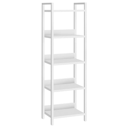 MAHANCRIS 5-Tier Bookshelf, Bookcase, Shelves Organizer for Small Spaces, Storage Shelf Organizer, for Living Room, Bedroom, Study, Balcony, White BKBW5501