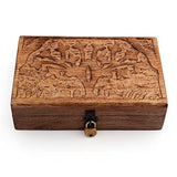 Great Birthday Gifts Handmade Decorative Wooden Jewelry Box Tree Of Life Carving Jewelry Organizer Keepsake Box Treasure Chest Trinket Holder Watch Box Storage Lock Box Housewarming The Great Indian Bazaar