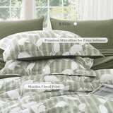 BLOOMHAVEN Queen Comforter Set -7 Pieces Sage Green Floral Comforter Set for All Seasons, Bed in a Bag Queen with Botanical Flowers Comforter, Sheets, Pillowcases & Shams BLOOMHAVEN