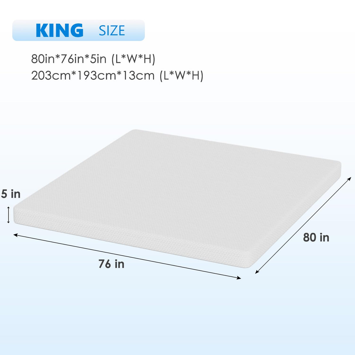 FDW King Green Tea Cooling Gel Memory Foam Mattress/Medium-Firm Mattress for Pressure Relief for Kids & Adults/CertiPUR-US Certified FDW