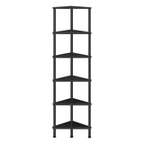 HOOBRO Industrial 6-Tier Corner Shelf – Stylish Black Wall Bookshelf for Small Spaces HOOBRO