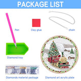 VAIIEYO Christmas Diamond Art Hanging Ornament, Train Diamond Painting Suncatchers Window Hanging Kit with Chain, 7.5x7.5 inch Crystal Pendant Art Craft for Gift Home Wall Front Door Decoration VAIIEYO