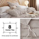 Bedsure Boho Duvet Cover King Size - Linen Breathable & Soft Boho Bedding, Machine Washable Comforter Cover for All Seasons, Includes 1 Duvet Cover 104"x90" with 2 Pillow Shams & Zipper Closure Bedsure