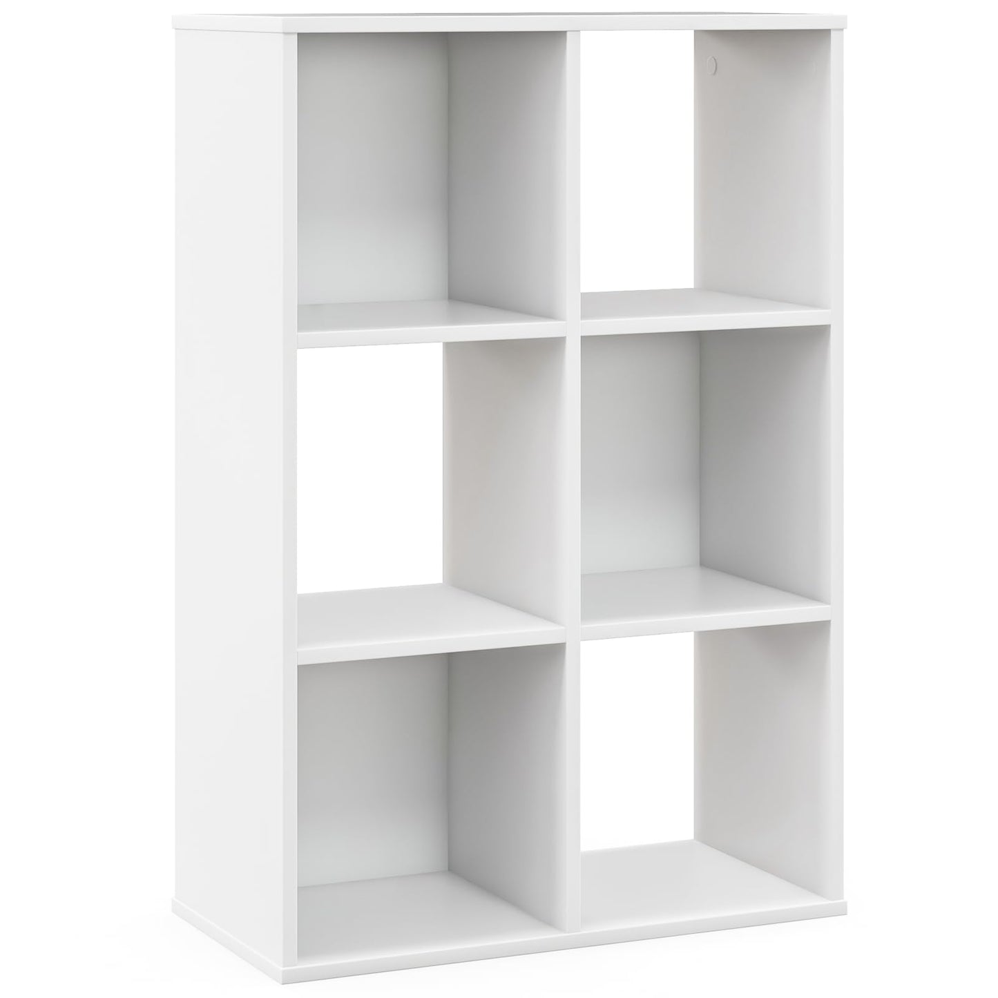 Giantex Modern 6-Cube White Bookcase - Versatile 4-Tier Freestanding Storage Shelf - WoodArtSupply