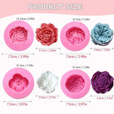 4 Pcs Flower Silicone Molds, Flower Candle Molds for Candle Making,3D Floral Silicone Resin Mold Peony Rose Ranunculus Fondant Mold for Chocolate Cake Decorating Soap Wax Resin Craft