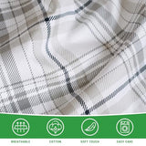 Gogreen 100% Cotton Duvet Cover Set - 2 Piece Soft Breathable Bedding Set, All Season Comforter Cover with Zipper Closure & Corner Buttons, Includes 2 Pillowcases (Christmas Plaid, Twin Size) Gogreen