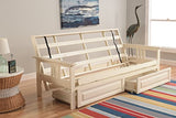 Kodiak Furniture Monterey Futon Set with Storage Drawers, with Antique White Base and Linen Stone Mattress Kodiak Furniture