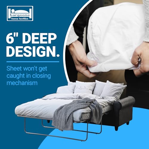 Sleeper Sofa Sheet, Trifold Mattress, Queen Size Sofa Bed Sheet 59" x 72" x 6", Fits 6" Futon Bed, Percale Cotton/Poly Blend, for 6 inch Mattress, Made in The USA BARGOOSE HOME TEXTILES, INC.