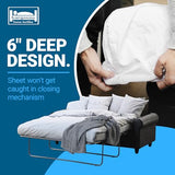 Sleeper Sofa Sheet, Trifold Mattress, Queen Size Sofa Bed Sheet 59" x 72" x 6", Fits 6" Futon Bed, Percale Cotton/Poly Blend, for 6 inch Mattress, Made in The USA BARGOOSE HOME TEXTILES, INC.