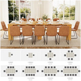 HIPIHOM 17.7"-118" Extendable Dining Table for 2-12 People, Extension Table with Extension Leaves Holder, Space-Saving Extra Long Folding Dining Table for Meeting, Dining Room(Oak Table Only) HIPIHOM