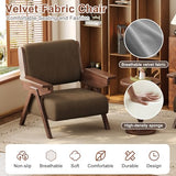Euklea Mid Century Modern Accent Chair, Fabric Upholstered Lounge Arm Chair with Solid Wood Frame for Living Room, Bedroom, Office, Reading Corner (Coffee, Set of 2) Euklea
