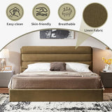 Zanmintaobo Lift Up Storage Bed King Size, Upholstered Platform Bed with Hydraulic System & Wood Slats Support, King Bed Frame with 3-Panel Headboard, No Box Spring Needed, Easy Assembly, Green Zanmintaobo