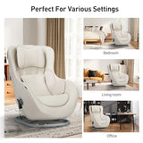 COLAMY Relaxing Massage Chair | Full Body and Spot Massaging,Heat, Low-Noise 3D Bluetooth Speaker, Massage and Leisure Dual-Use Chair| Living Room, Bedroom，White COLAMY