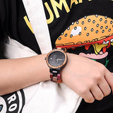 BOBO BIRD Women Wood Watches Colorful Wood WristWatches Week & Date Display Multifunction Handmade Quartz Watch Sport Chronograph Unique Wristwatch BOBO BIRD