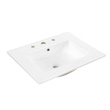 JONATHAN Y SNK1001A Ancillary 3-Hole 24 in. W x 18.25 in. D Classic Contemporary Rectangular Ceramic Single Sink Basin Vanity Top, White JONATHAN Y