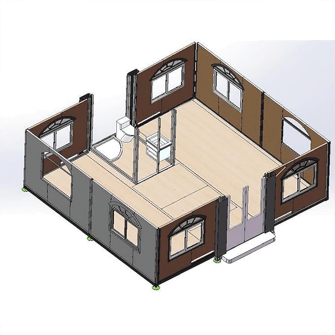 Portable Tiny Home, 19X20FT, Foldable Prefab House, Expandable Container Design with Bathroom - Ideal for Adults, Families, Remote Living,Outdoor Storage Shed,Tiny Home,Premium Strong Materia - WoodArtSupply