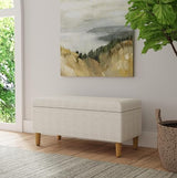 HomePop Malmo Decorative Storage Bench -Cream Chevron Woven HomePop