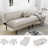 Ribilake 70" Futon Sofa Bed, 4 in 1 Multi-Function Couch Sleeper with Adjustable Backrest, Modern Convertible Futon, Recliner Small Loveseat for Living Room, Dorm, Beige Ribilake