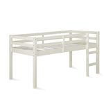 DHP Milton Twin Loft Bed, White, Traditional Small Space Junior Size, Horizontal Paneling, Sturdy Wood Construction DHP