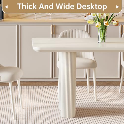TreLined 9-Piece Modern Dining Set, 78.97" Dining Table Set for 8, Rectangular Kitchen Table with 8 Chairs, White Dining Room Tables Dinner Tables for 4-8 Person TreLined