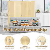 Giantex Bamboo Room Divider, 6 Ft Tall Freestanding Folding Privacy Screen, Wooden Room Separators Divider Wall, Portable Partition Boho 4 Panel Room Dividers for Home Office Bedroom Apartment Studio Giantex