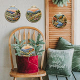 EUBUY Embroidery Kit for Beginners, Nature Landscape Pre-Stamped Pattern Kits for Adults, Hand Embroidery Kit with Hoop, Color Threads,Tools for Craft Lover Hand Stitch